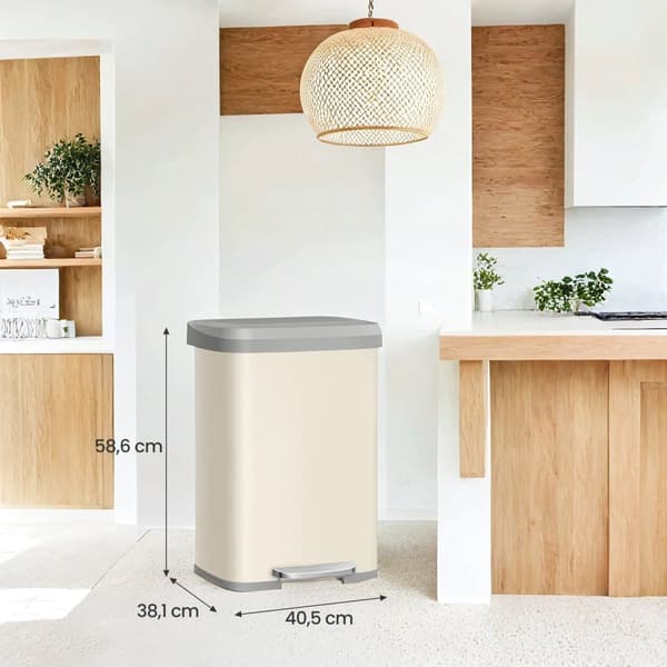 Trash - 50 liters - pedal bin - metal