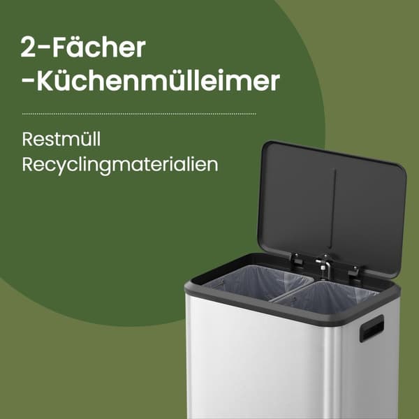 Kök Prullen Bin - Stor - med lock - metall