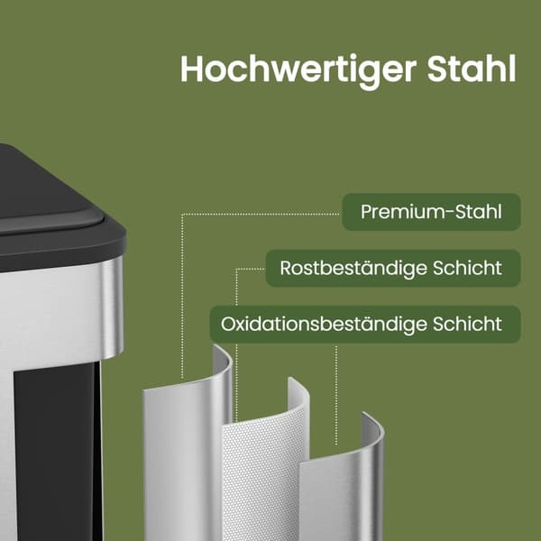 Kök Prullen Bin - Stor - med lock - metall