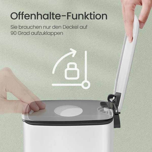 Cosmeticabak – 6 Liter – Met Pedaal – Staal – Wit