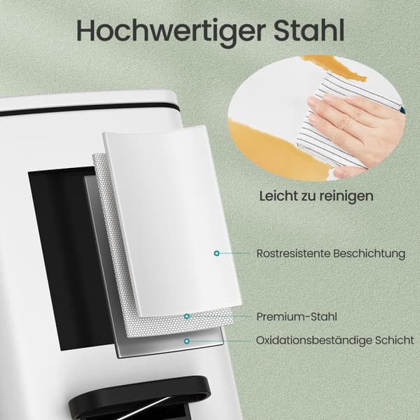 Cosmeticabak – 6 Liter – Met Pedaal – Staal – Wit