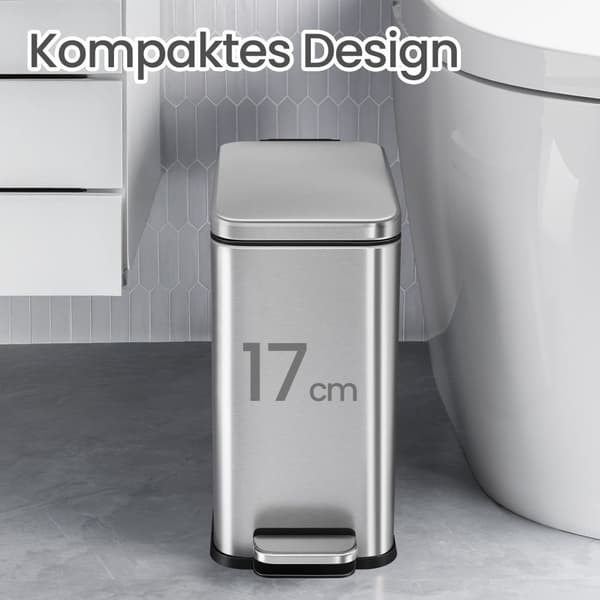 Cosmeticabak – 10 Liter – Met Deksel – Zilver