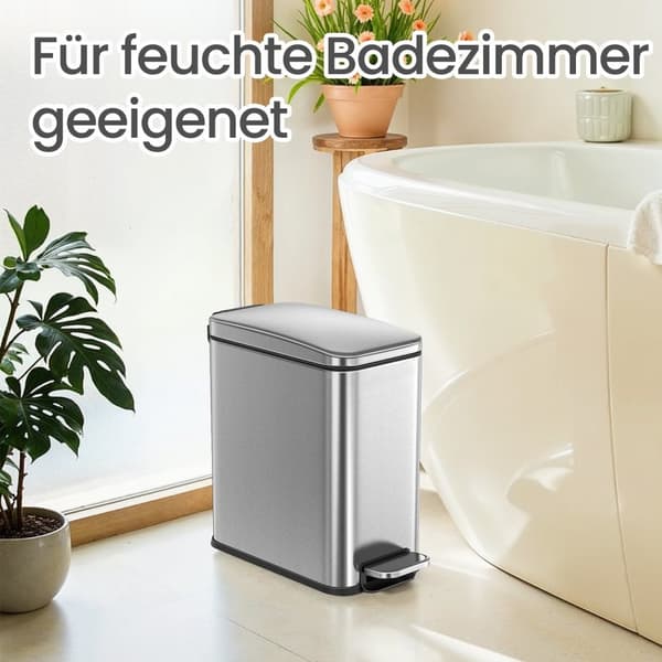 Cosmeticabak – 10 Liter – Met Deksel – Zilver