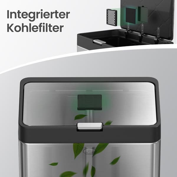 Køkken Prullen Bin - 3 rum - med pedal