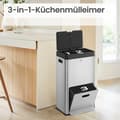 Miniatyrbillede 2 af 7: Køkken Prullen Bin - 3 rum - med pedal