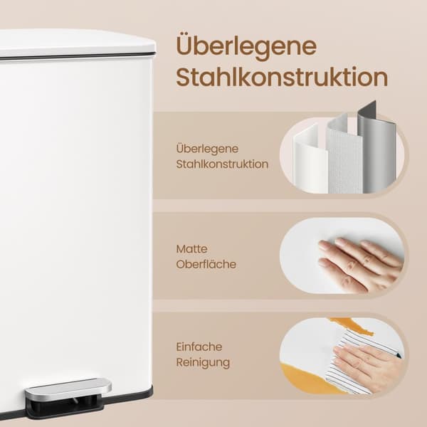 Keittiö prullen bin - iso - kannen kanssa - metalli