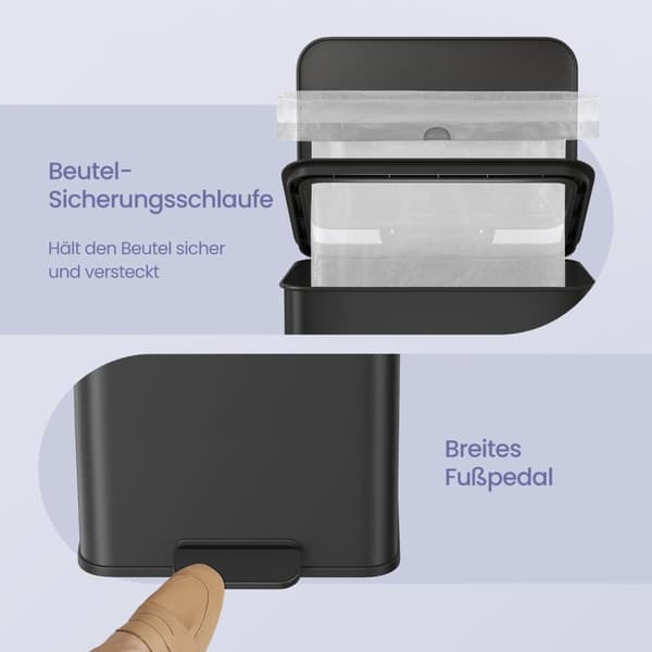 Køkken Prullen Bin - Stor - med låg - Metal