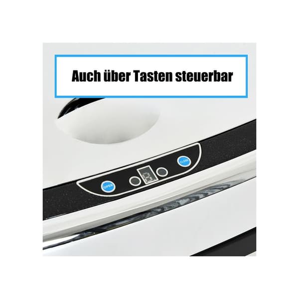 HOMCOM Automatisk soptunna med sensor, kök, rostfritt stål, silver, 68L