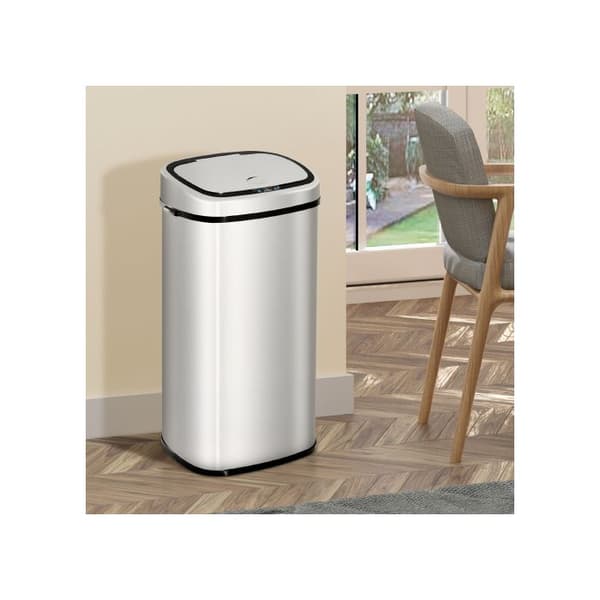 HOMCOM Automatisk soptunna med sensor, kök, rostfritt stål, silver, 68L