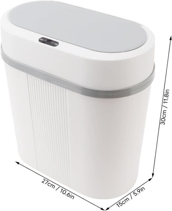 OBOSOE 12L Smart skraldespand med bevægelsessensor, batteridrevet automatisk skraldespand til køkken, badeværelse, soveværelse, hjem