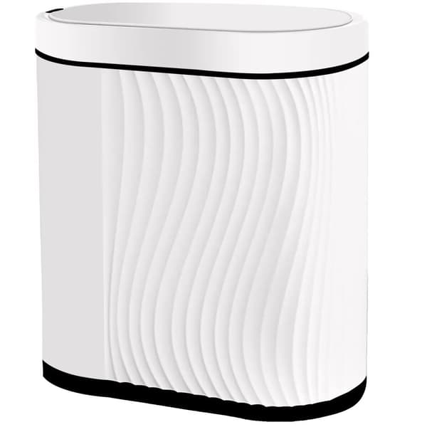 Badrumsavfallskorg, Kapacitet, Rostfritt Stål, Touchpad Stil,Vit Svart, 9L
