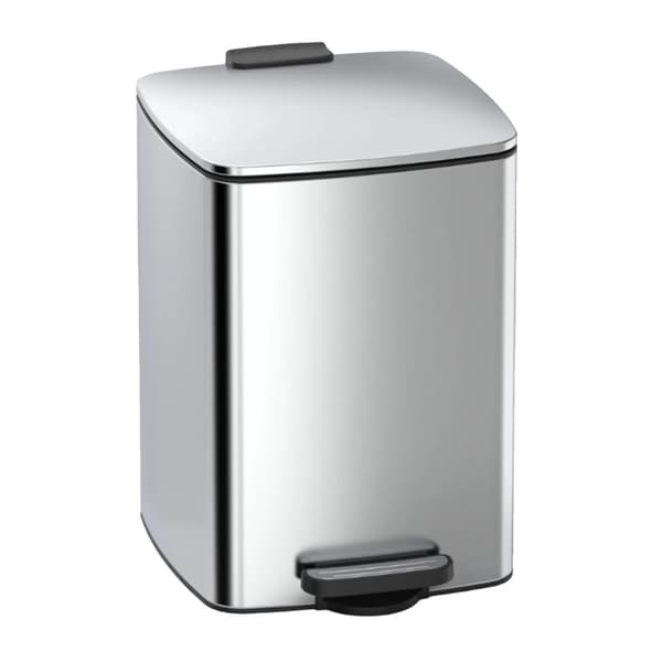 Rostfritt Stål Soptunna, 15L Kapacitet, Tyst Stängning,Silver, 15l