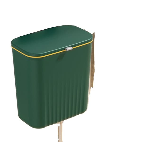 Plastskräpbehållare, 2,38 gallons kapacitet, design för upphängning på skåpdörr,Grön