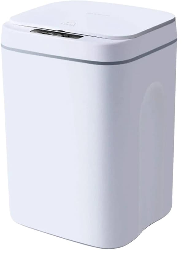 16L Automatisk Soptunna, Beröringsfri Drift, Modern Design,VIT, 12L
