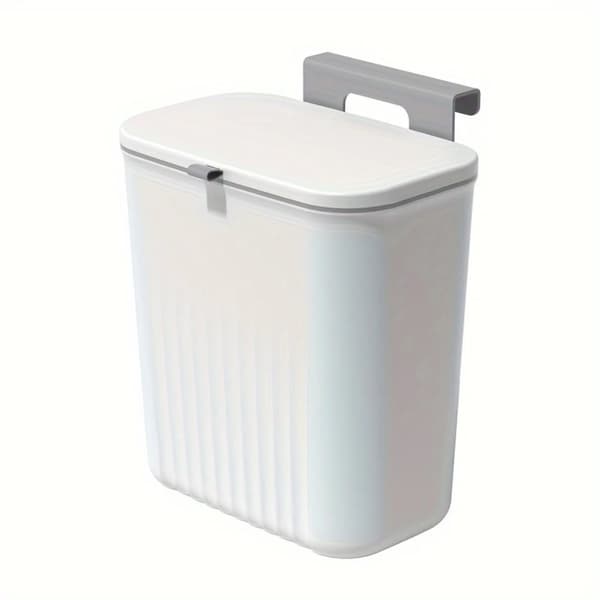 Väggmonterad soptunna, 9L kapacitet, smal design,Vit