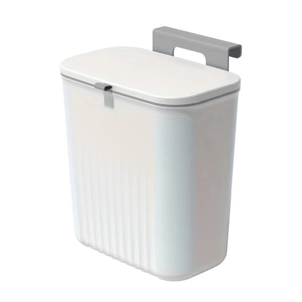 Väggmonterad soptunna, 9L kapacitet, smal design,Vit