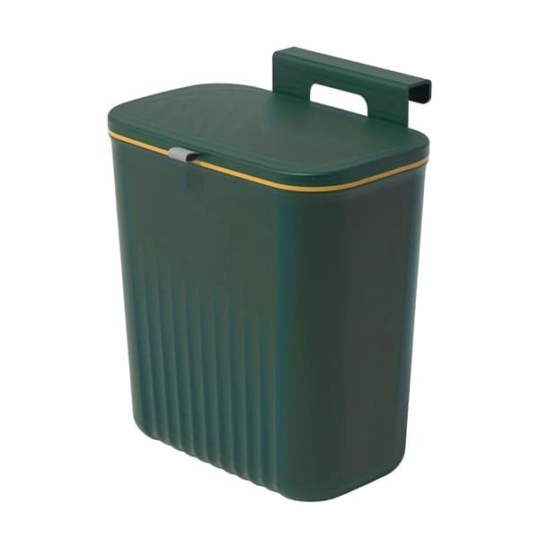 Væghængt Affaldsspand, 9L Kapacitet, Slank Design,Grøn
