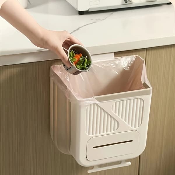 Skabsdør Hængende Affaldsspand, 2,64 Gallon Kapacitet, Rustfrit Stål Materiale,e Stor Størrelse 2.64gal