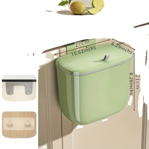 Væghængt Plast Affaldsspand, Kapacitet, Nem Installation, Stilfuldt Design,al hook  Klæbende krog-a