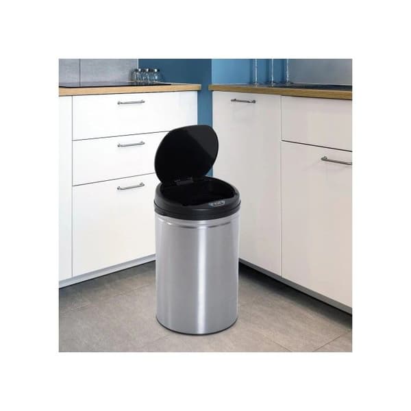 HOMCOM Automatisk IR Sensor Soptunnan, Rund, 30L, Valfri inre hink, rostfritt stål