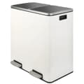 Miniatyrbillede 2 af 2: Dobbelt Rumskompartment Genbrugsaffaldsspand, 60L Kapacitet, Rustfrit Stål Finish,Hvid