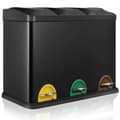 Miniatyrbillede 2 af 2: Affaldsbeholder, Miljøvenlig Metal Konstruktions, Tre Rum,sort, 3x 15L (45L)