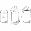 Miniatyrbillede 4 af 5: Papirkurv med pedal TODAY UTILITY Sort Metal 3 L 17 x 25 cm