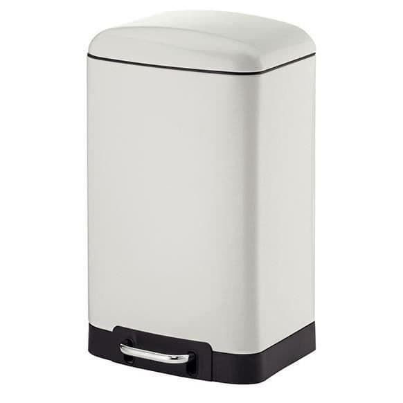 Kela Davino pedalbehållare 12 liter rostfritt stål 27 x 23,5 x 40 cm vit
