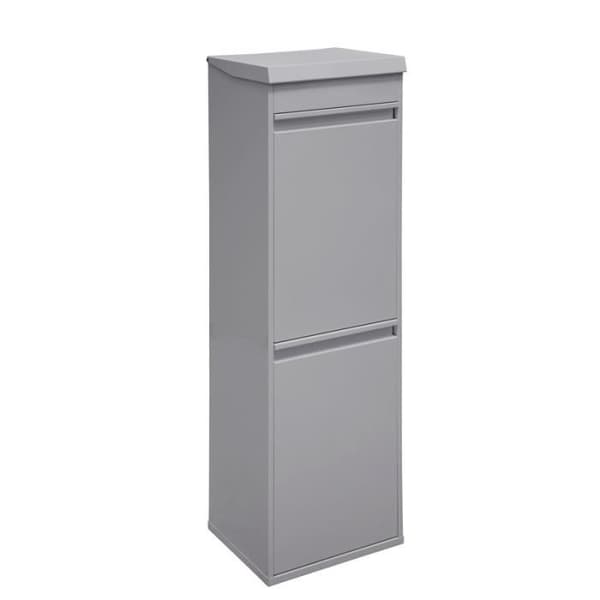 Arregui Top CR222-B Stålåtervinningskärl, selektiv sorteringsbehållare, 2 hinkar, multifunktionsfack, 2x17L (34L) grå