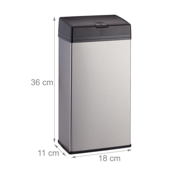 Relaxdays Soptunna för kosmetik, rostfritt stål, metallkorg för badrum, kök, 6 liter, silver