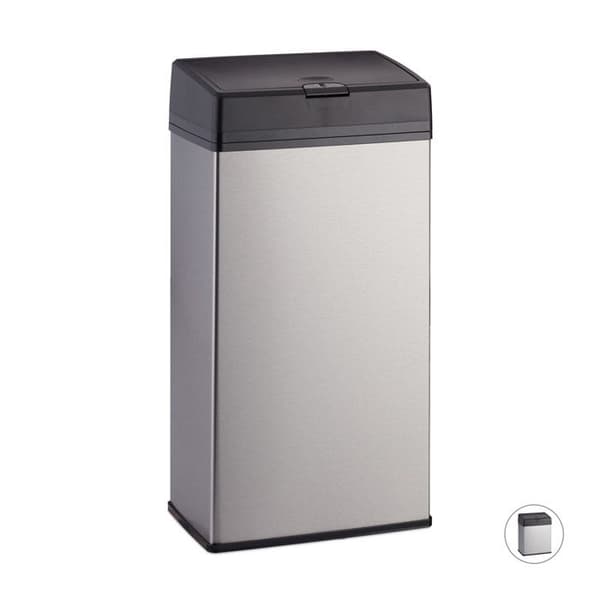 Relaxdays Soptunna för kosmetik, rostfritt stål, metallkorg för badrum, kök, 6 liter, silver