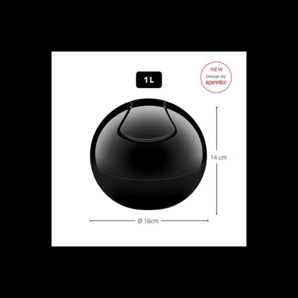Spirella Tippkärl PP BOWL 1L Svart Uni