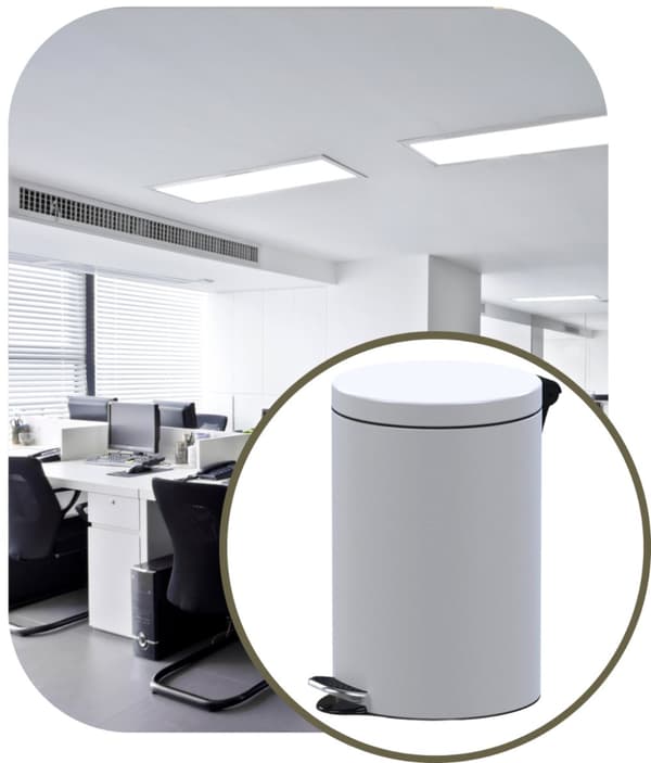 Vit metallkorg 14l