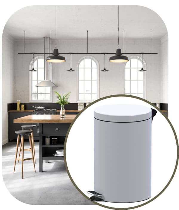 Vit metallkorg 14l