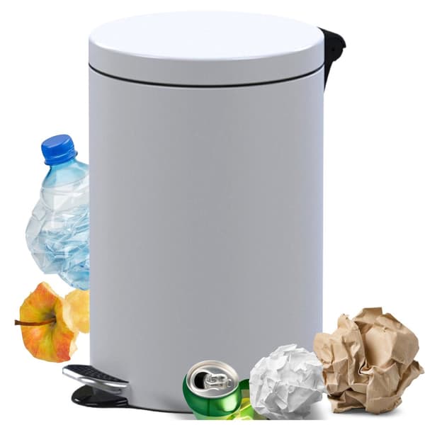 Vit metallkorg 14l