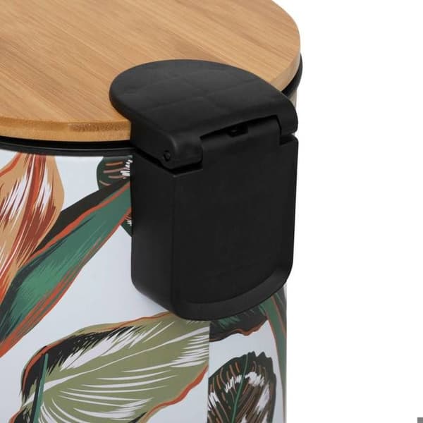 Fem - Soft Close metall och bambu papperskorg 3 L dekorativ Palawan Green