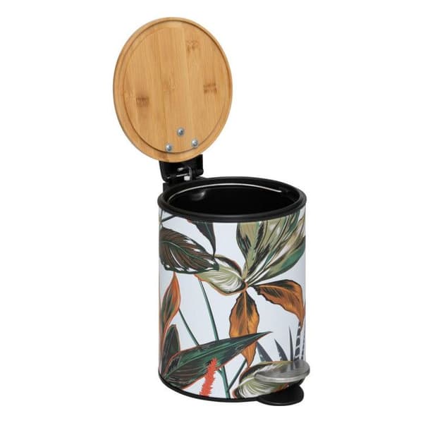 Fem - Soft Close metall och bambu papperskorg 3 L dekorativ Palawan Green