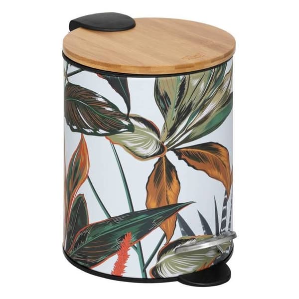 Fem - Soft Close metall och bambu papperskorg 3 L dekorativ Palawan Green