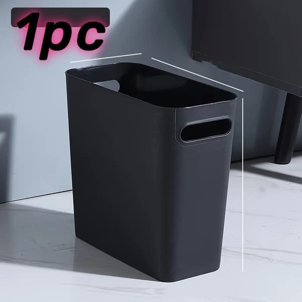 Soptunna, platsbesparande design, praktiskt handtag, hållbart material,1st, Svart