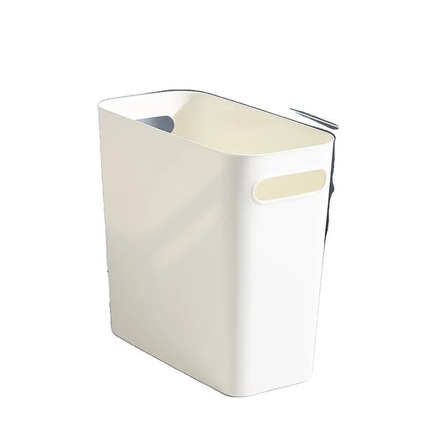 Affaldsbeholder, Pladsbesparende Design, Praktisk Håndtag, Holdbart Materiale,1stk, Hvid