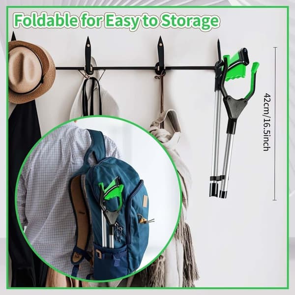 OBOSOE Trash Grabber Reacher Tool Foldable Trash Picker Grabber for Elderly Lightweight Trash Pick up Stick Grabber Tool for Mobility Aid, Litter Pick