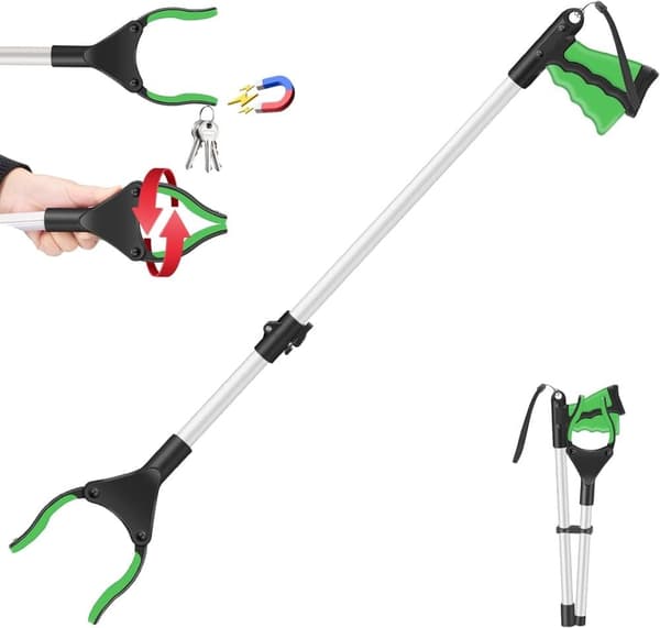 OBOSOE Trash Grabber Reacher Tool Foldable Trash Picker Grabber for Elderly Lightweight Trash Pick up Stick Grabber Tool for Mobility Aid, Litter Pick