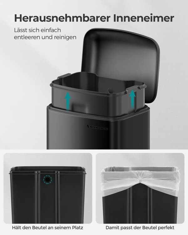 Affaldsspand, 30 l, køkkenspand, stålspand peda