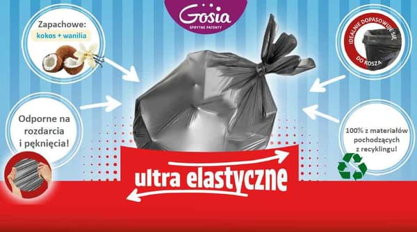 Gosia affaldsposer ultrafleksible med ører sølvduftende 35l 14 stk. 8661..