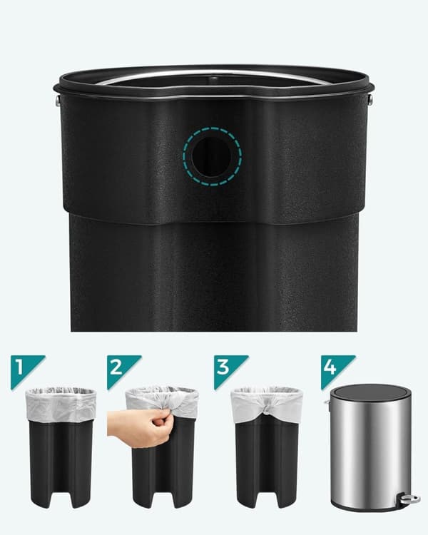 Affaldsspand til badeværelset med softclose-låg, 3 liters affaldsspand til badeværelset, aftagelig indvendig affaldsspand til badeværelset
