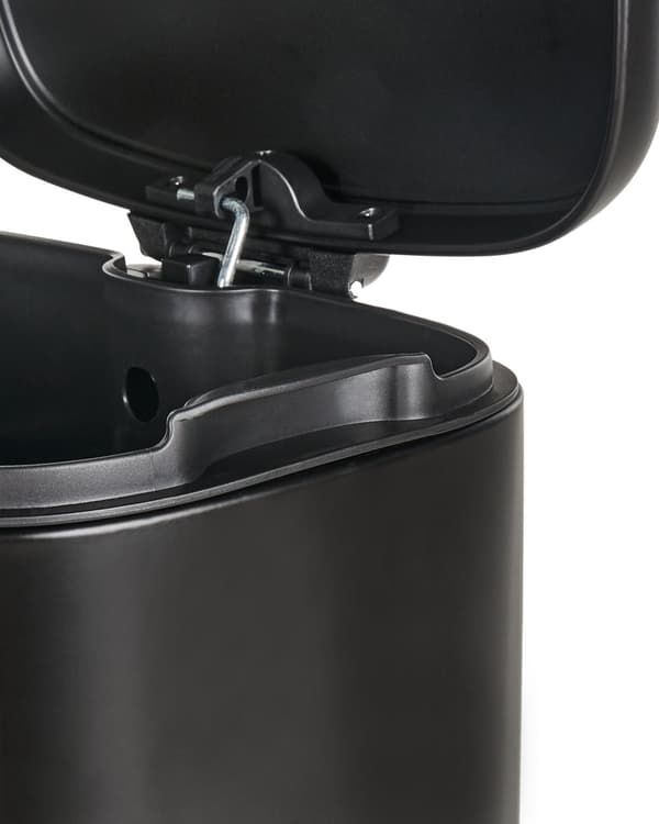 Søppelbøtte Svart Jern Syntetisk materiale 30L Pedal Lokk Moderne design Kjøkken Pedalbøtte