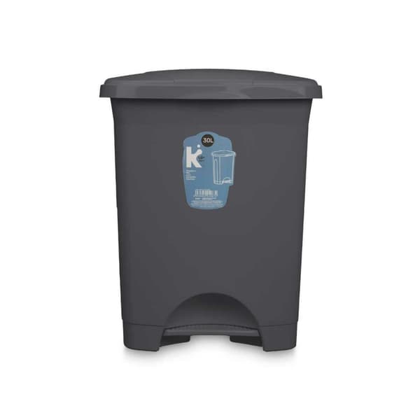 Papirkurv med pedal Antracit Plastik 30 L (4 enheder)