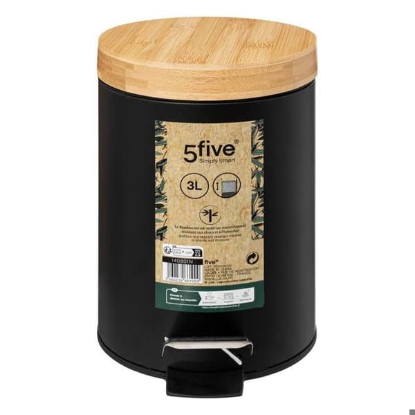5five - 3l "naturéo" svart bambu lockbehållare