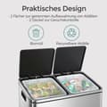 Miniatyrbild 3 av 5: Rootz 2 fack Trash Can - Backet med dubbla fack - skräp - sortera avfall enkelt - 58,6 cm x 32 cm x 65 cm