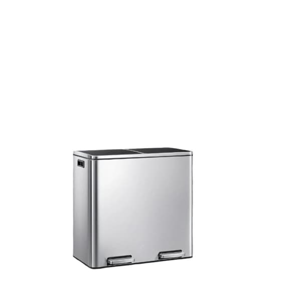 Rootz 2 fack Trash Can - Backet med dubbla fack - skräp - sortera avfall enkelt - 58,6 cm x 32 cm x 65 cm